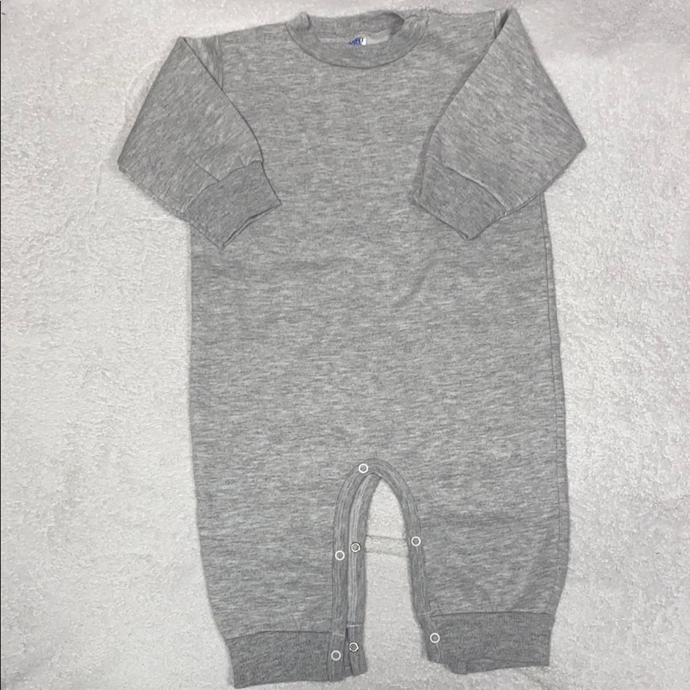 NWOT Rabbit skins grey sweatshirt romper made in USA 24m